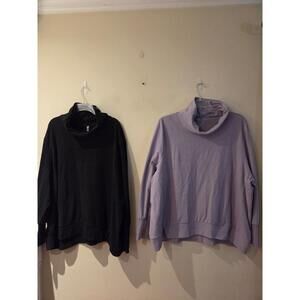 MTA Sport Women's Purple and Black Long Sleeve Tops
